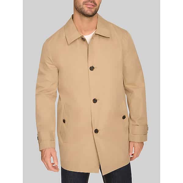 Cole Haan Big & Tall Men's Mackintosh Regular Fit Rain Jacket Khaki Casual
