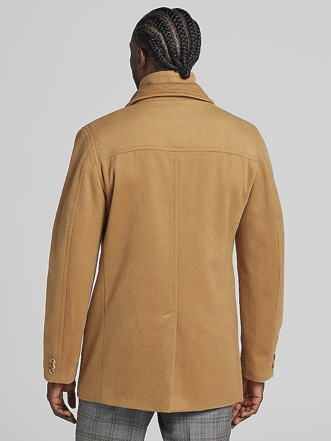 Awearness Kenneth Cole Modern Fit Wool-Blend Car Coat, Camel - Image 4 of 7