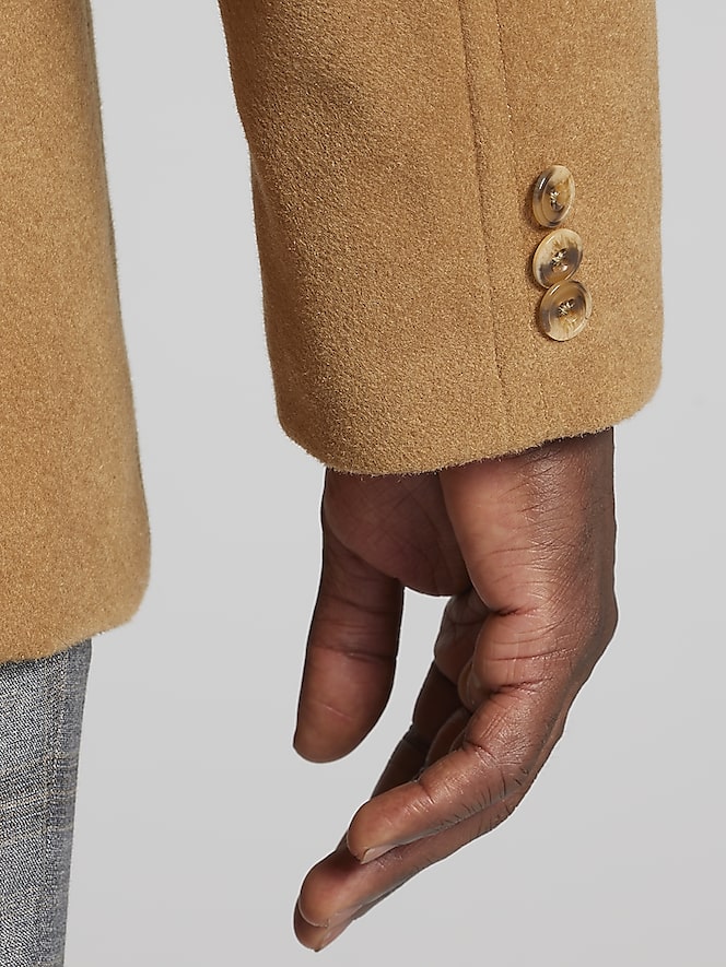 Awearness Kenneth Cole Modern Fit Wool-Blend Car Coat, Camel - Image 6 of 7