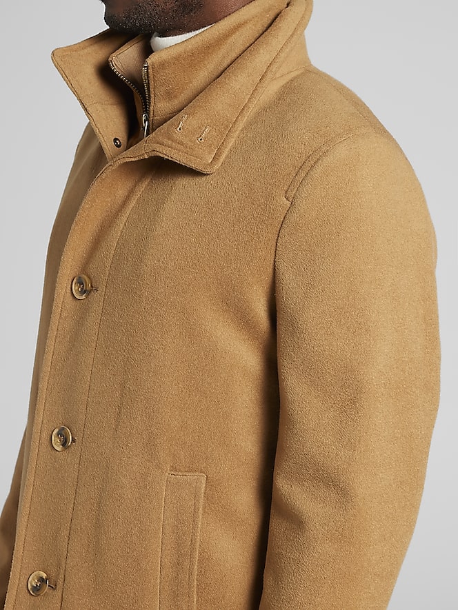 Awearness Kenneth Cole Modern Fit Wool-Blend Car Coat, Camel - Image 7 of 7