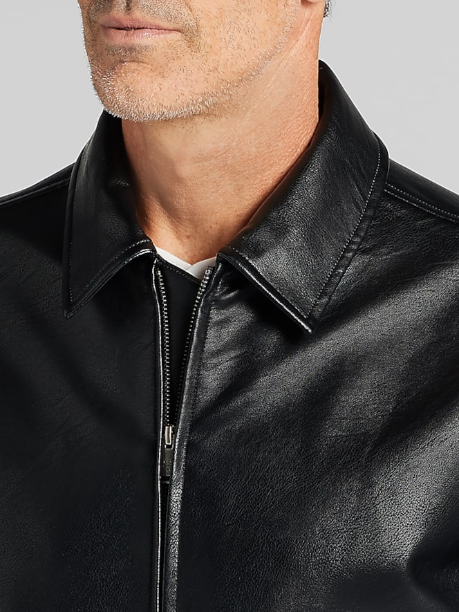 Awearness Kenneth Cole Modern Fit Boxy Faux Leather Jacket
