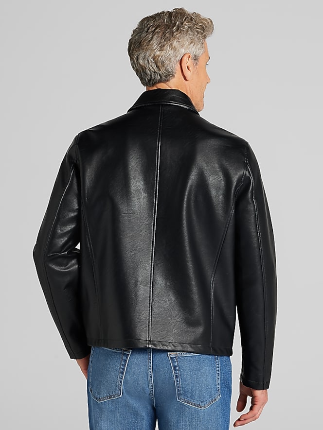 Awearness Kenneth Cole Modern Fit Boxy Faux Leather Jacket