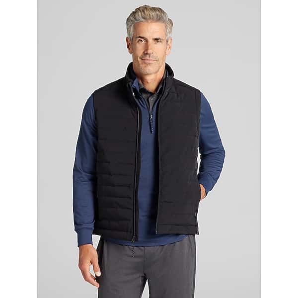 Awearness Kenneth Cole Big & Tall Men's Modern Fit Quilted Vest With Knit Back Jet Black - Size: 3XLT