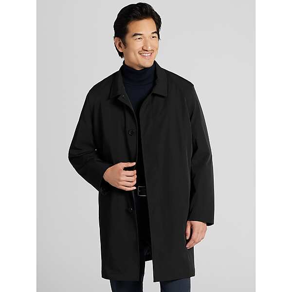 Joseph Abboud Men's Modern Fit Stretch Raincoat Black -