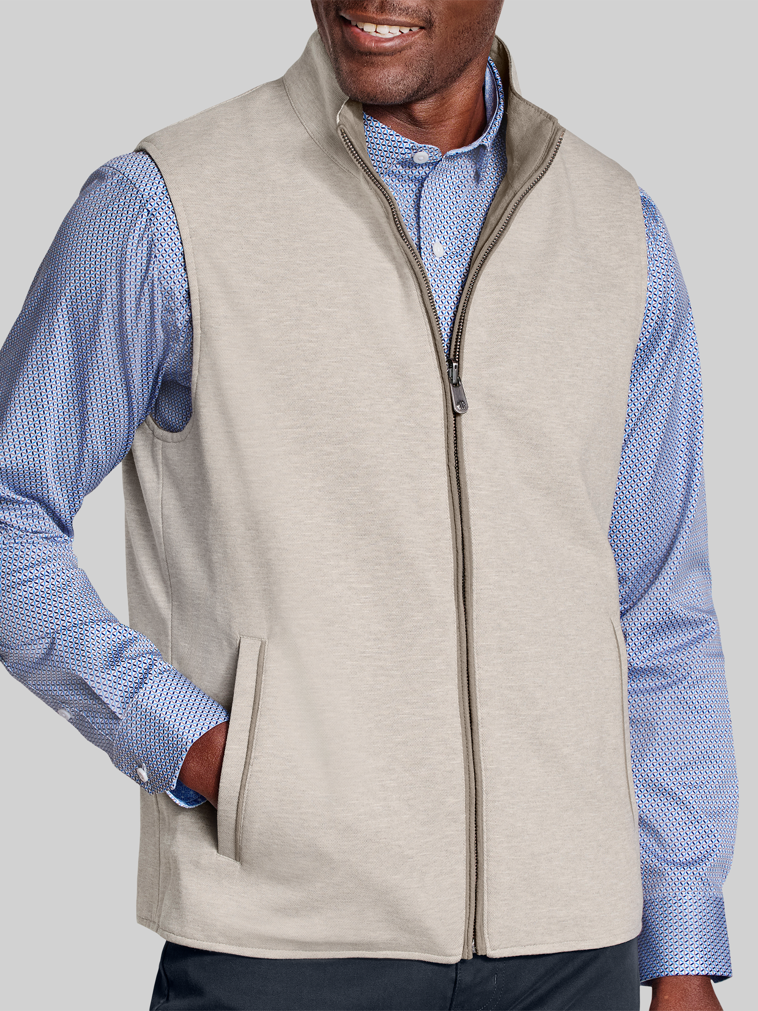 Modern Fit Faux Suede Reversible Vest