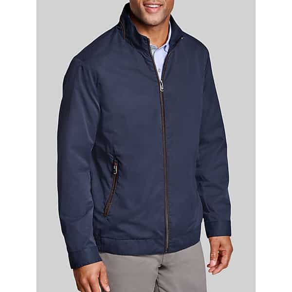 Johnston & Murphy Men's Modern Fit Water-Resistant Jacket Navy - Size: Medium