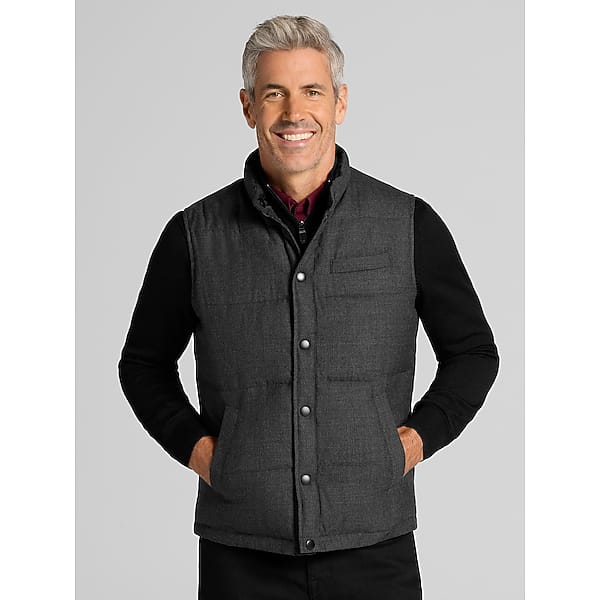 Joseph Abboud Men's Cosani Quilted Puffer Vest Charcoal - Size: Small