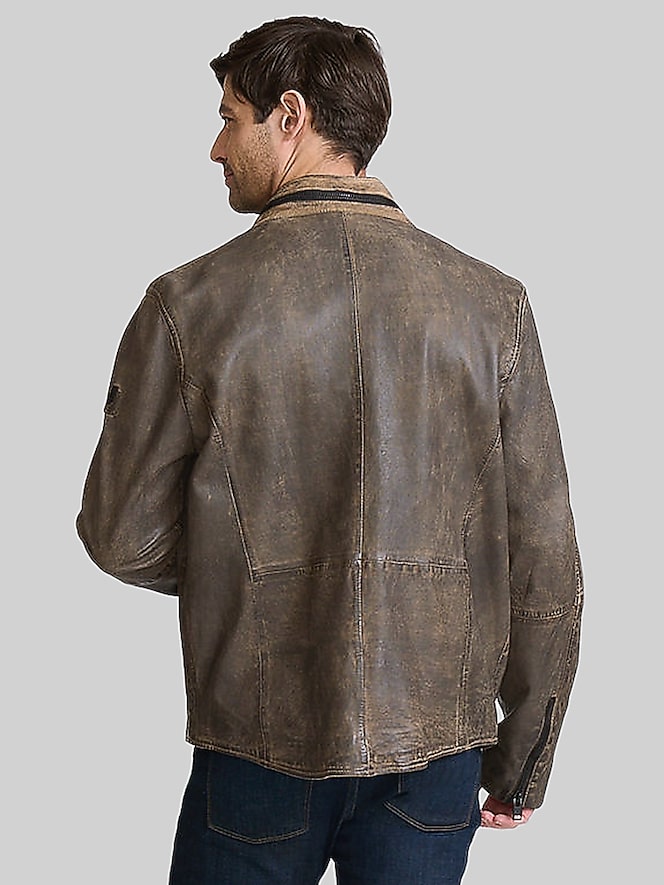 Mauritius Regular Fit Vintage Distressed Leather Jacket