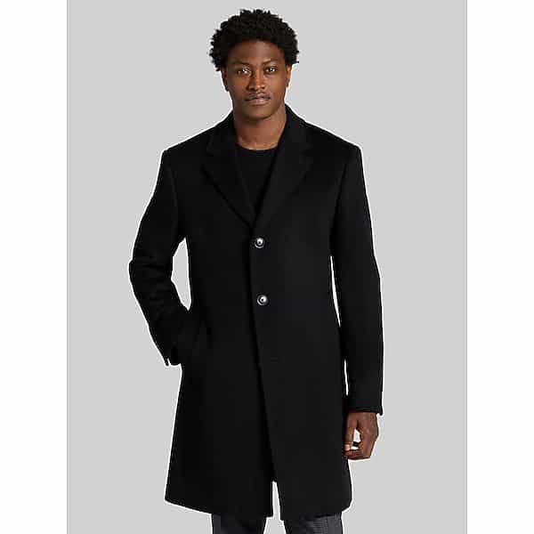 Michael Kors Men's Kavon Wool Cashmere Blend Overcoat Black - Size: 44 Short