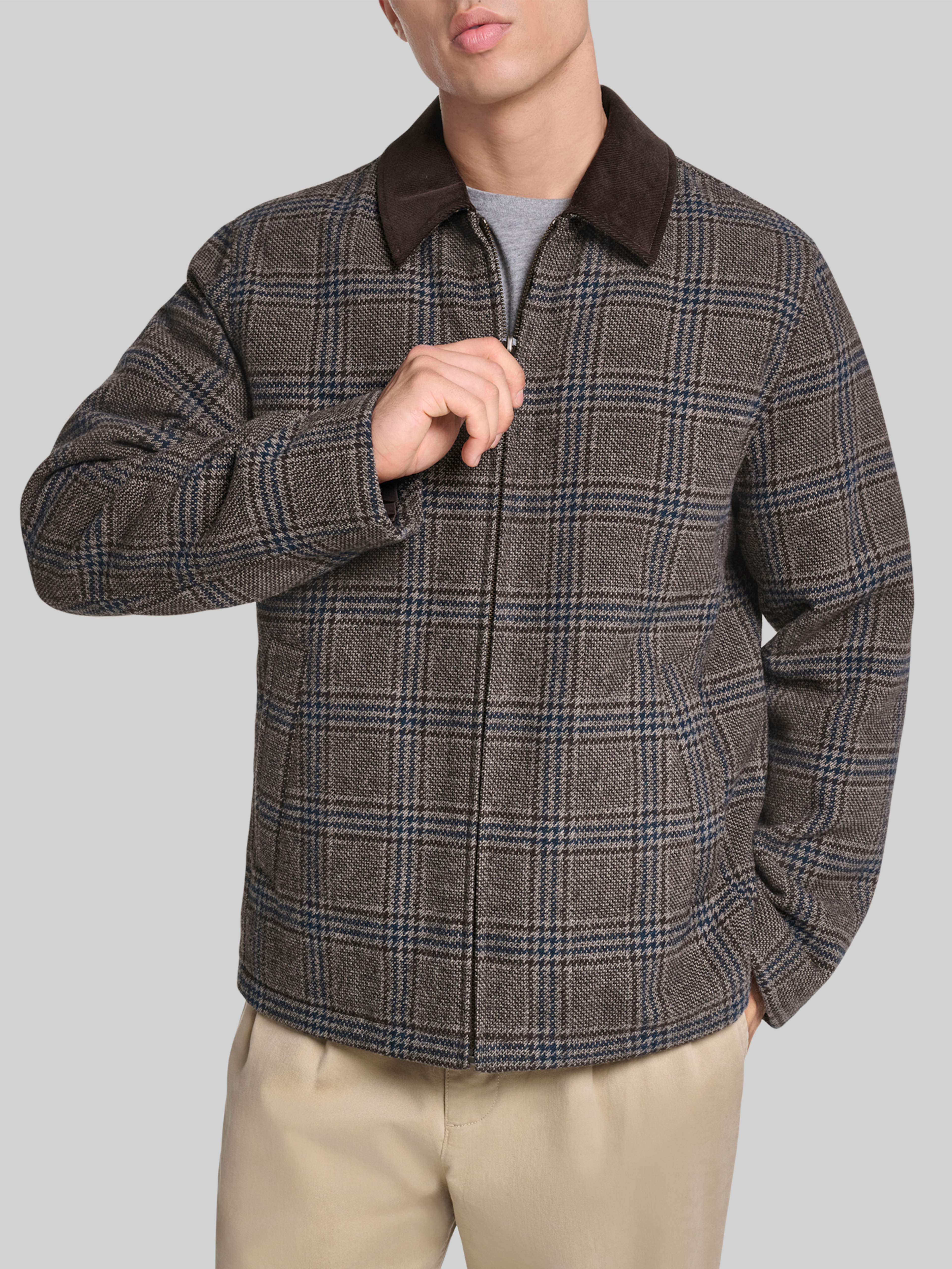Wool Blend Laydown Collar Jacket