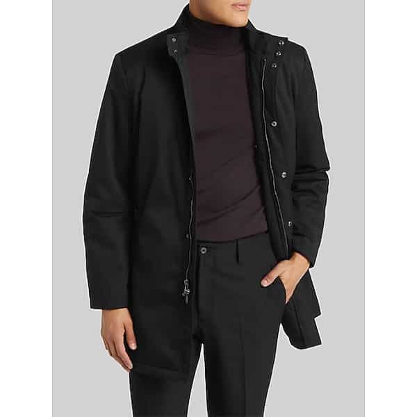 Hart Schaffner Marx Men's Bryce Waterproof Coat Black - Size: 42 Long