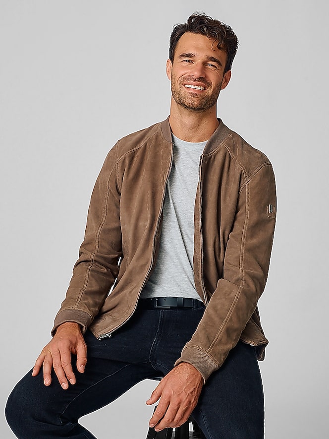 Mauritius Gustie African Suede Bomber Jacket