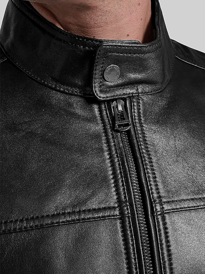 Cole Haan Classic Zip Front Moto Jacket
