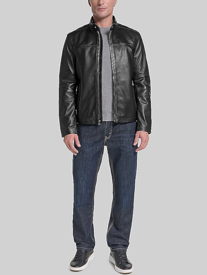 Cole Haan Classic Zip Front Moto Jacket