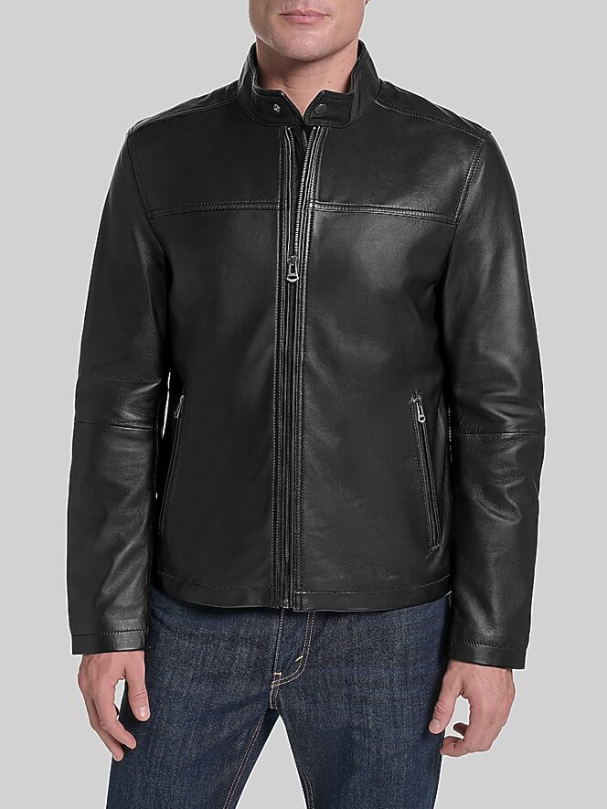 Cole Haan Classic Zip Front Moto Jacket