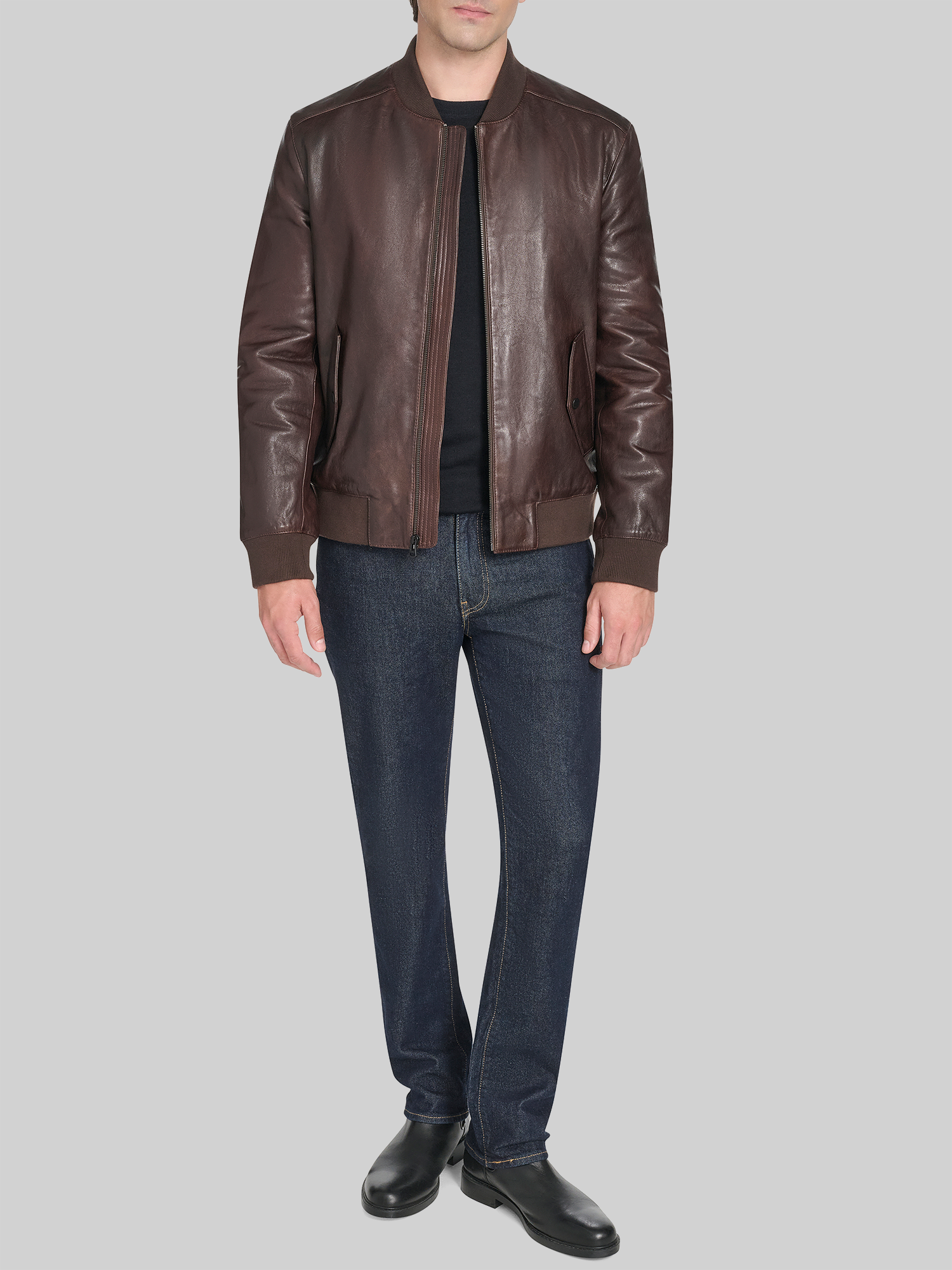 Leather Bomber Jacket