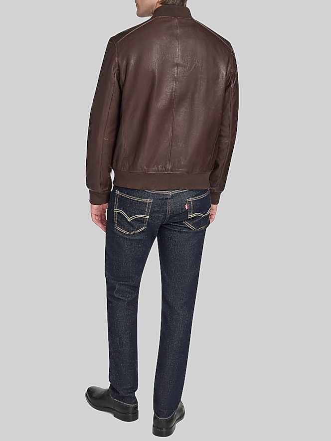 Cole Haan Leather Bomber Jacket