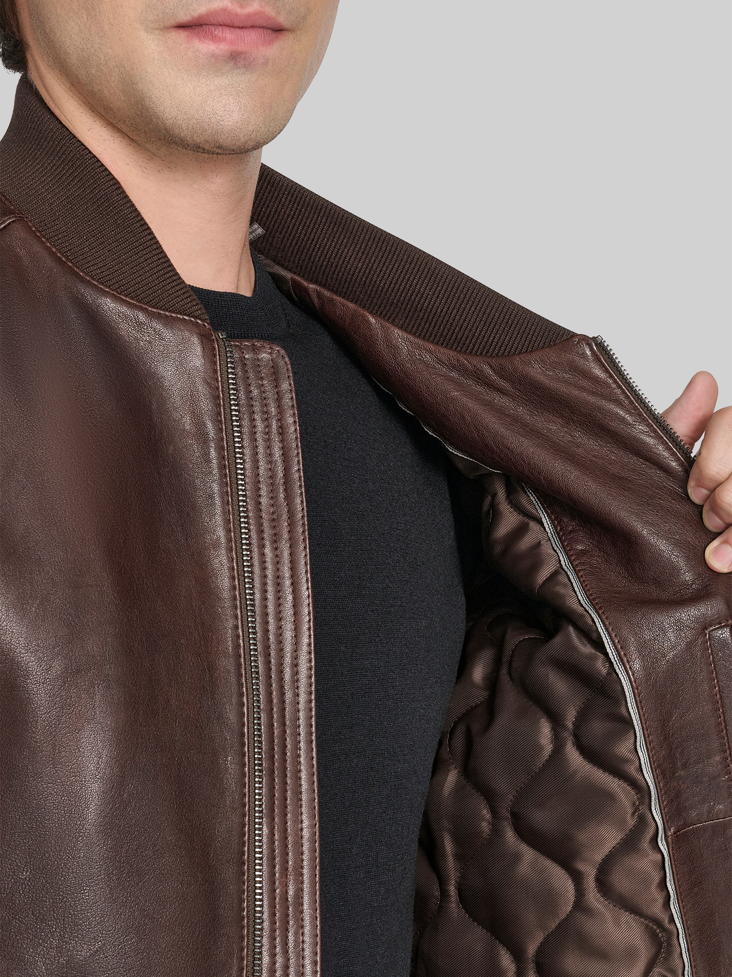 Leather Bomber Jacket