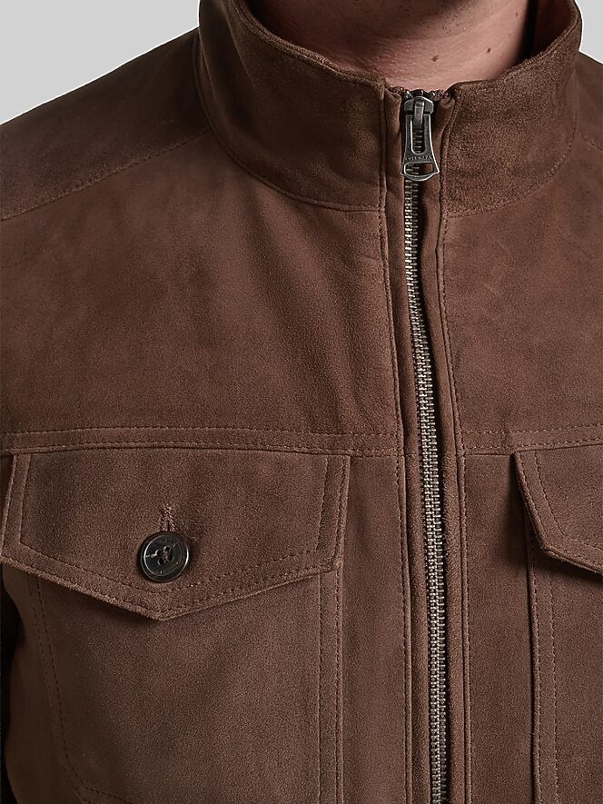 Cole Haan Suede Bomber Jacket
