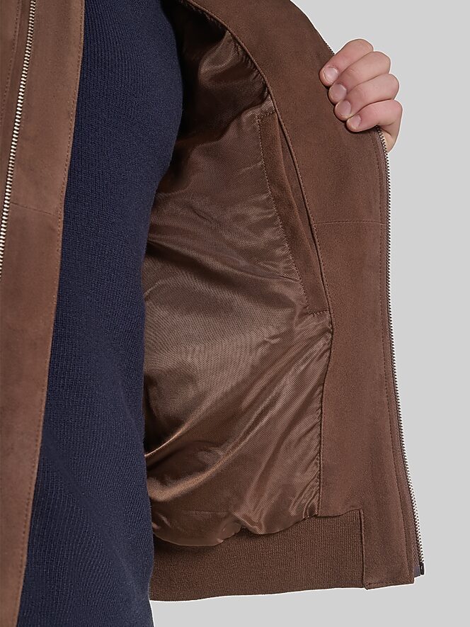 Cole Haan Suede Bomber Jacket