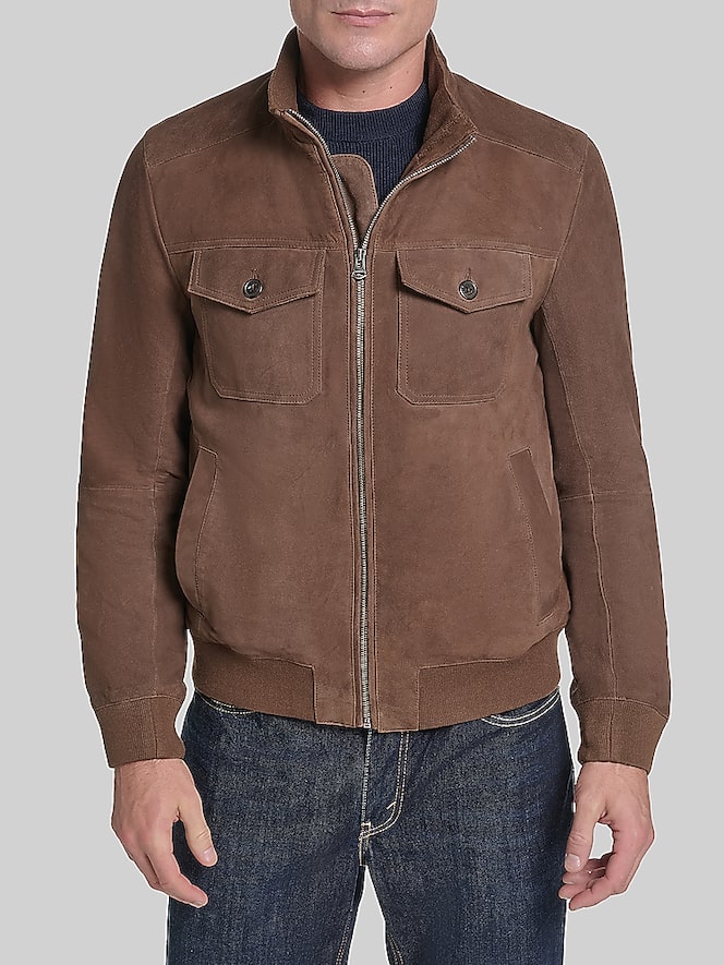 Cole Haan Suede Bomber Jacket