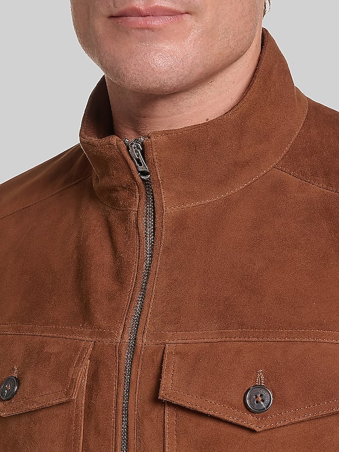 Cole Haan Suede Bomber Jacket