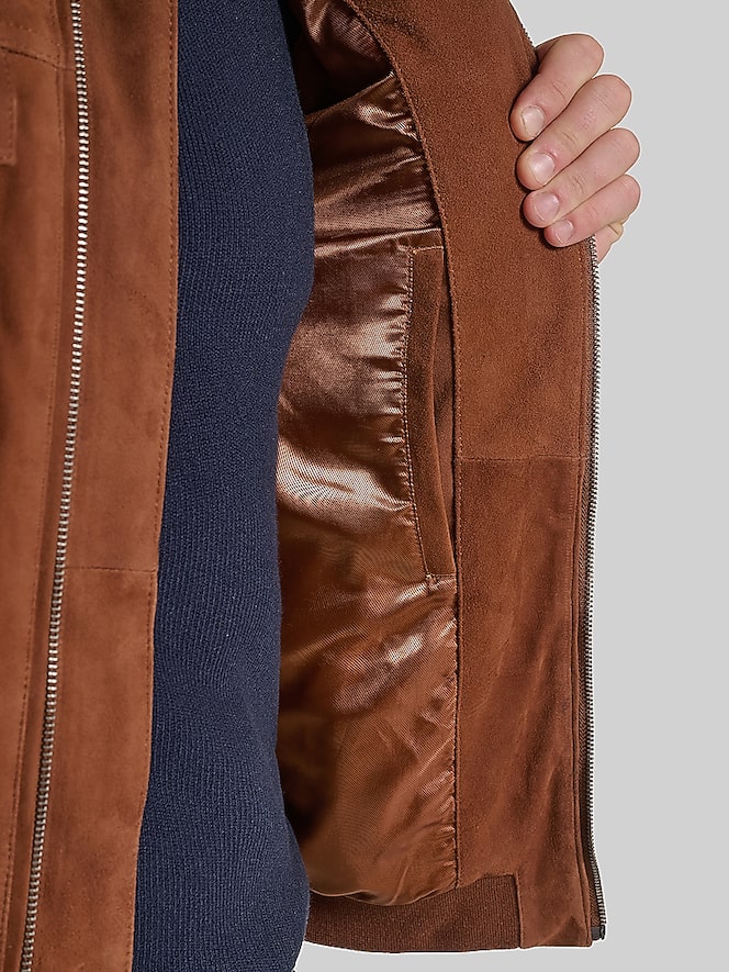 Cole Haan Suede Bomber Jacket