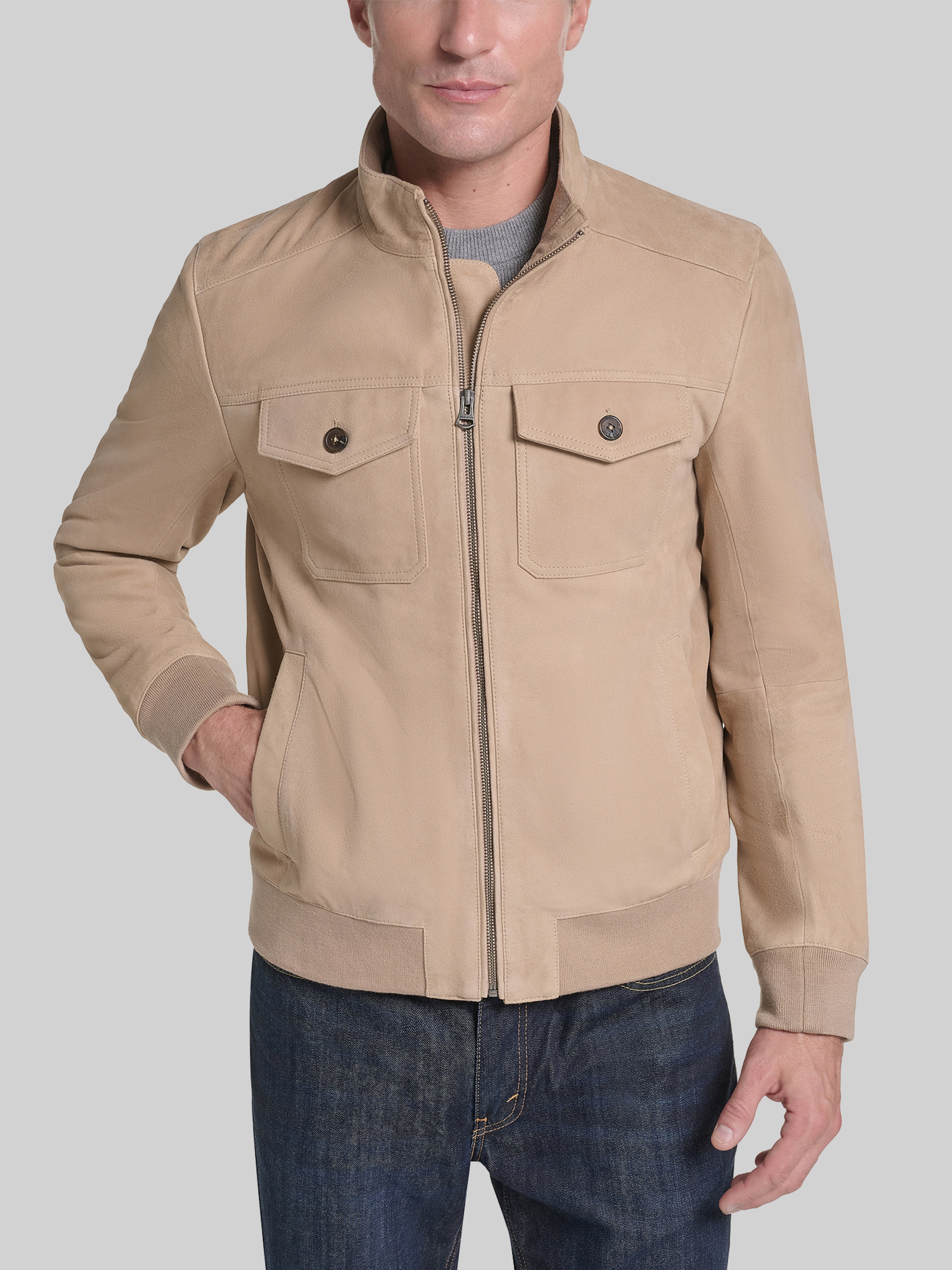 Suede Bomber Jacket