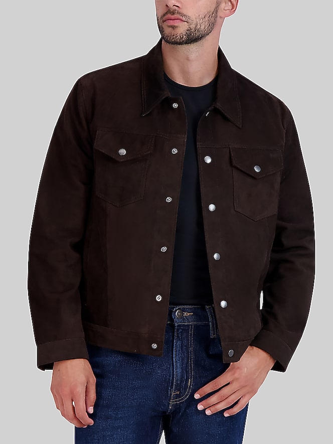 Cole Haan Trucker Suede Jacket