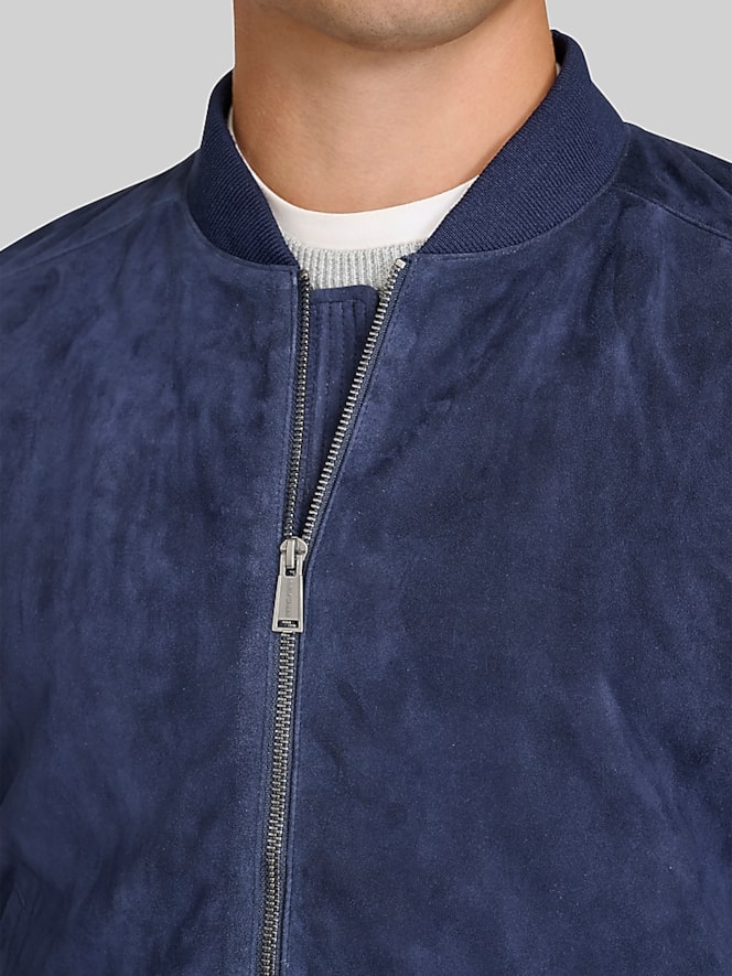 Cole Haan Zip Front Suede Jacket