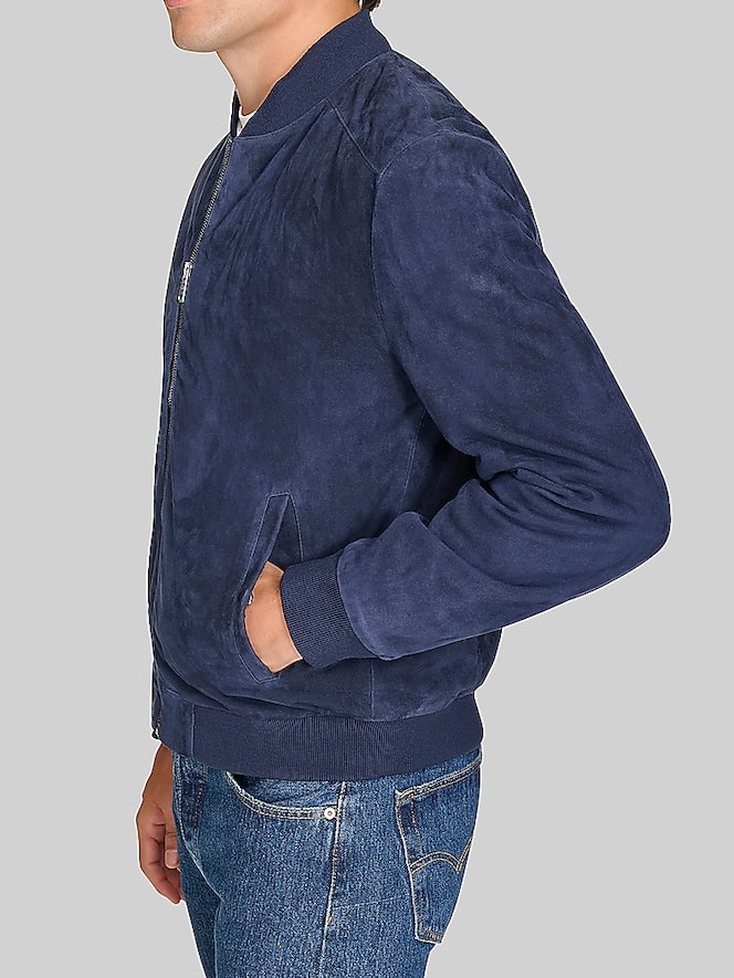 Cole Haan Zip Front Suede Jacket
