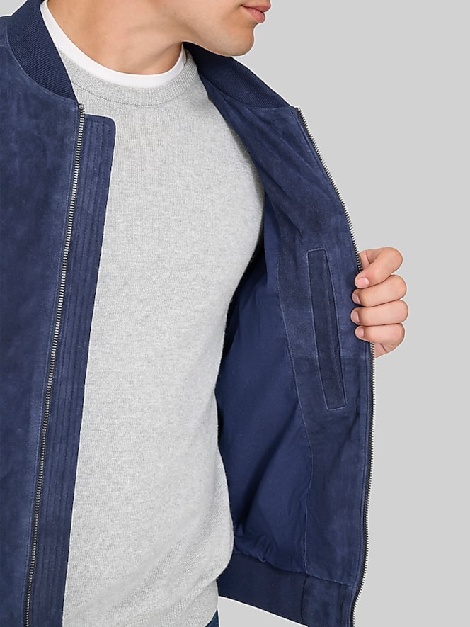 Cole Haan Zip Front Suede Jacket