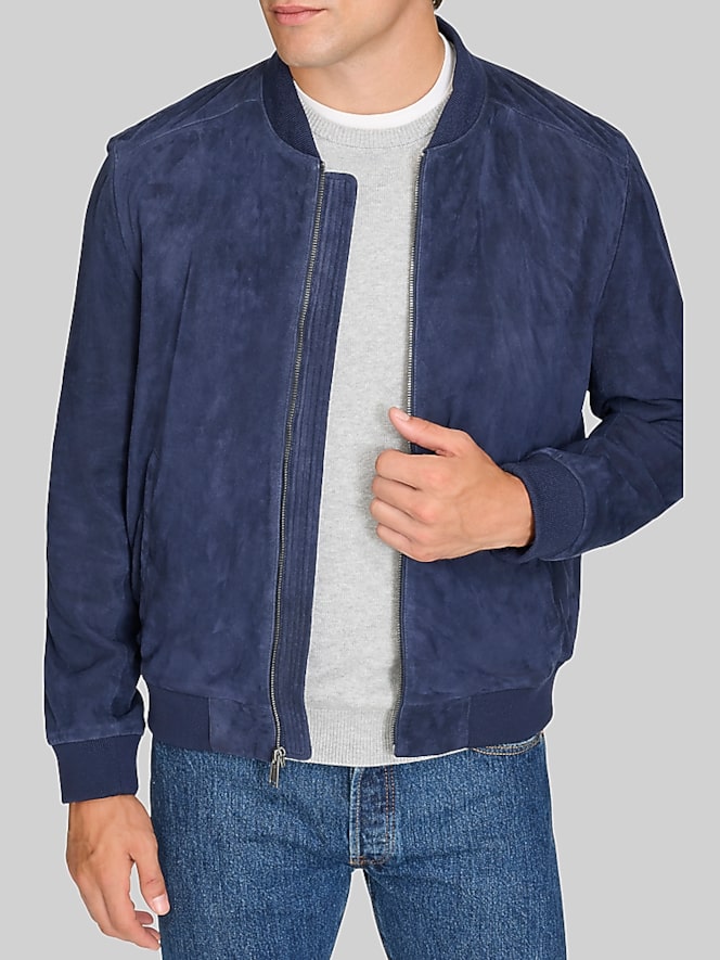 Cole Haan Zip Front Suede Jacket