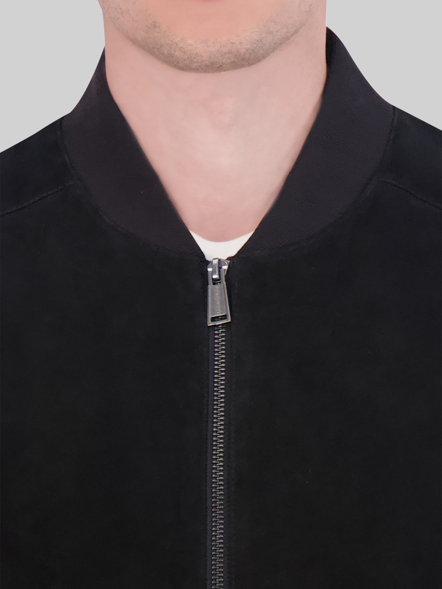 Zip Front Suede Jacket