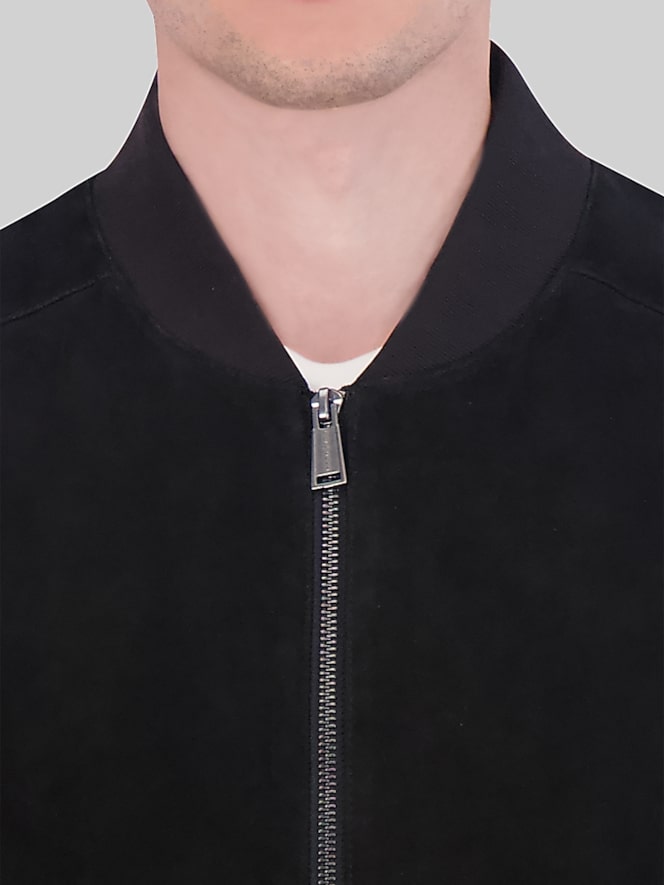 Cole Haan Zip Front Suede Jacket