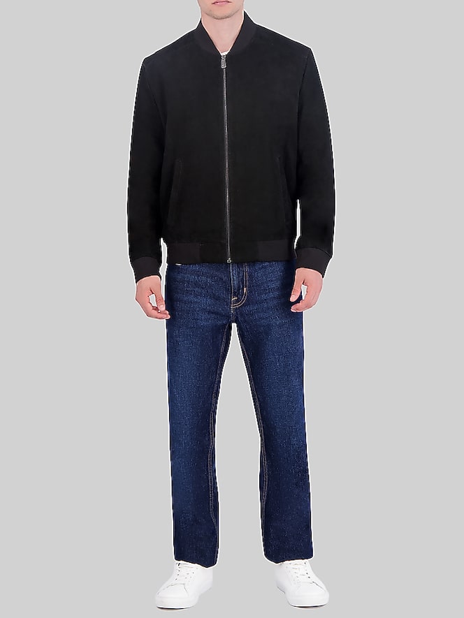 Cole Haan Zip Front Suede Jacket