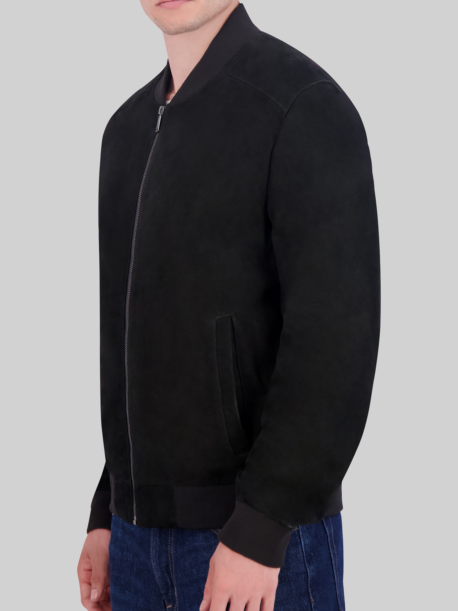 Zip Front Suede Jacket