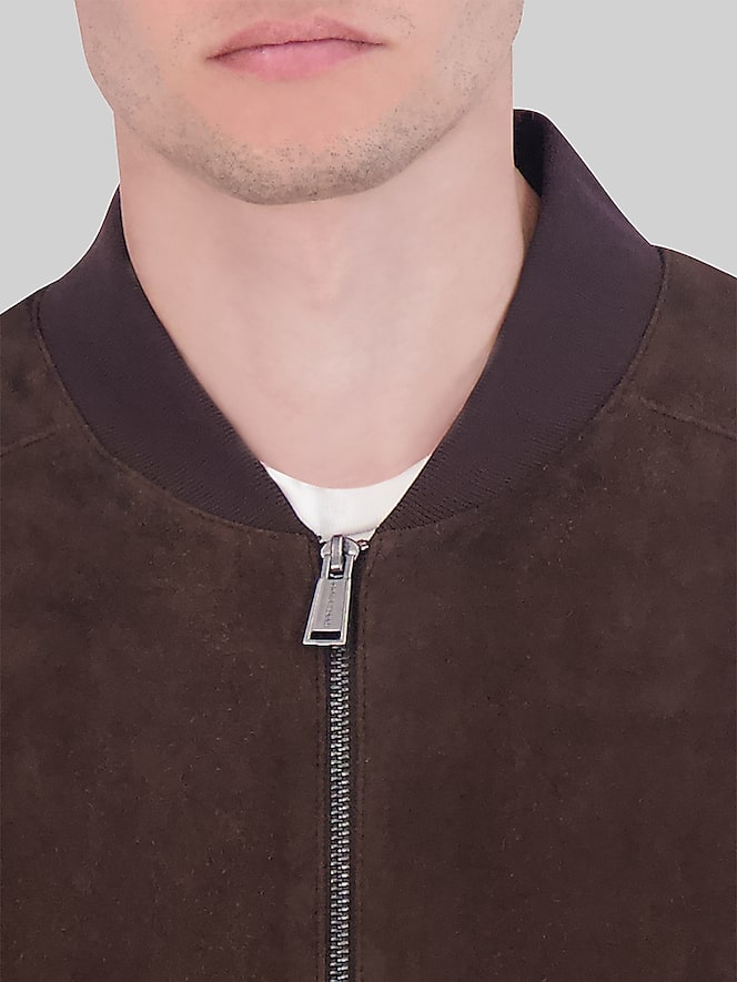 Cole Haan Zip Front Suede Jacket, Dark Chocolate - Image 2 of 5