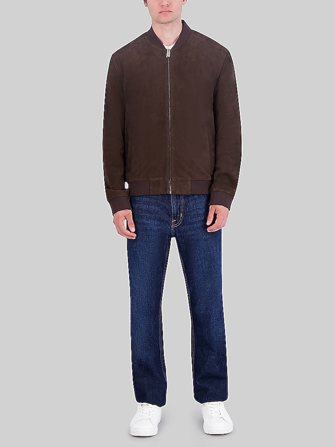 Cole Haan Zip Front Suede Jacket, Dark Chocolate - Image 3 of 5