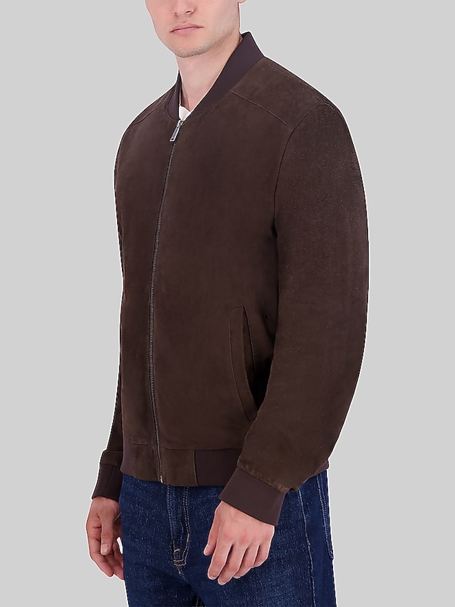 Cole Haan Zip Front Suede Jacket, Dark Chocolate - Image 5 of 5