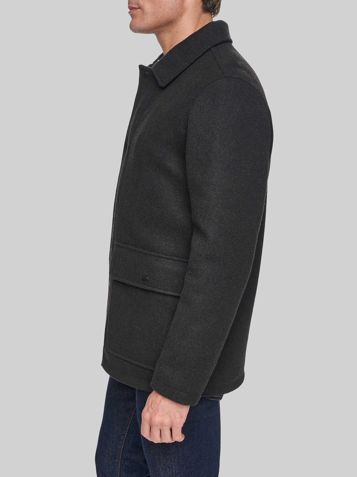 Stretch Wool Shirt Jacket