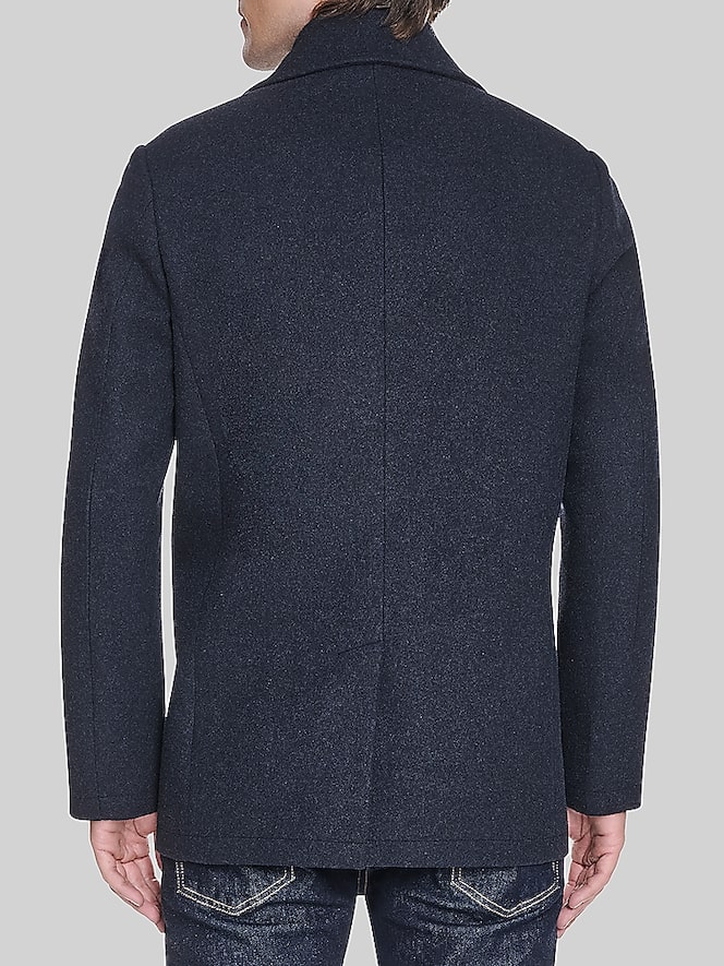 Cole Haan Regular Fit Stretch Wool Peacoat