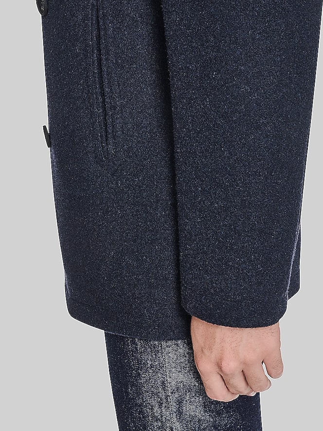 Cole Haan Regular Fit Stretch Wool Peacoat