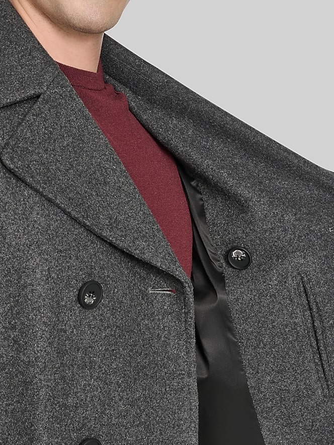 Cole Haan Regular Fit Stretch Wool Peacoat
