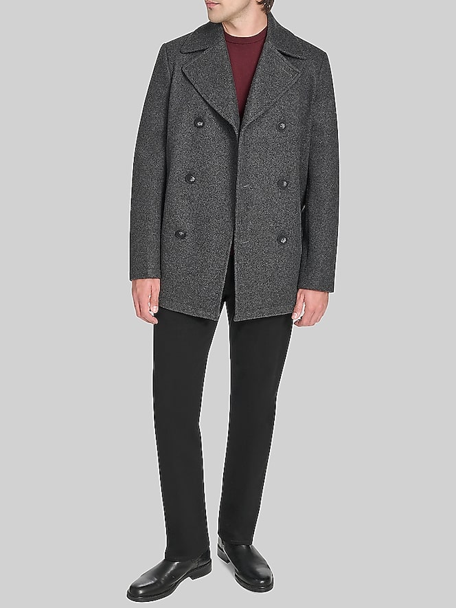Cole Haan Regular Fit Stretch Wool Peacoat