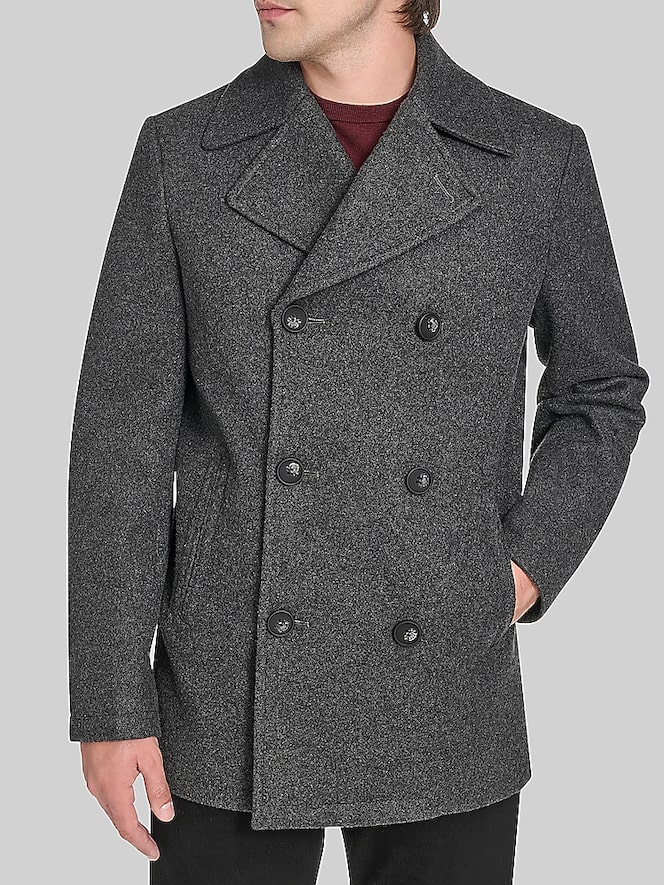 Cole Haan Regular Fit Stretch Wool Peacoat