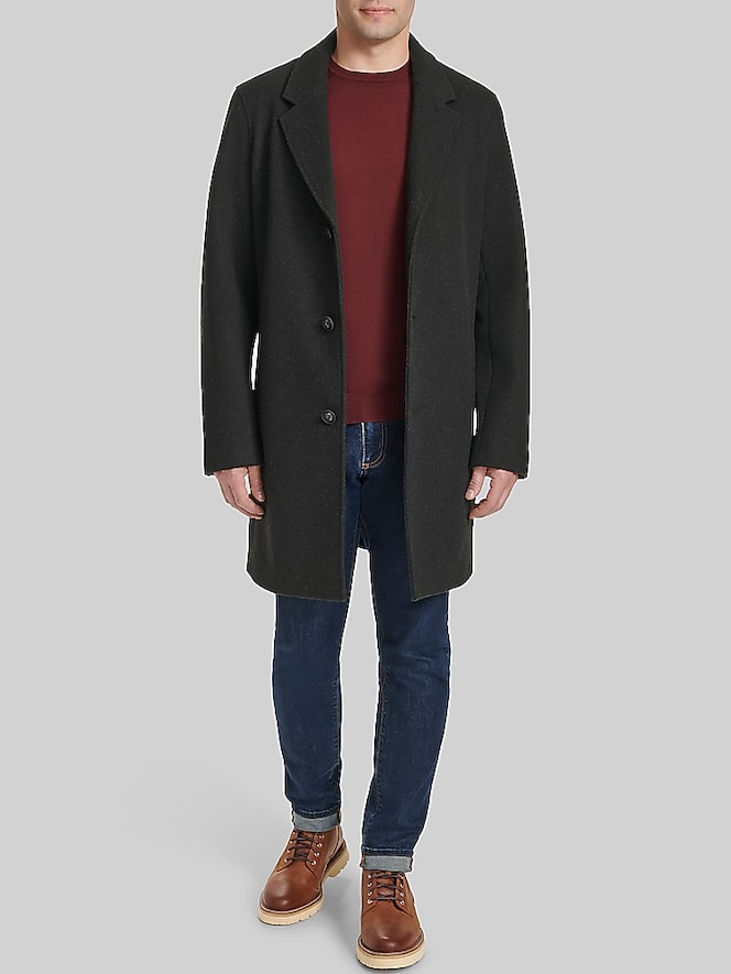 Cole Haan Stretch Wool Blend Top Coat, Black - Image 3 of 6