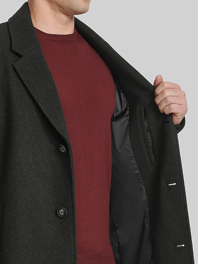 Cole Haan Stretch Wool Blend Top Coat, Black - Image 5 of 6