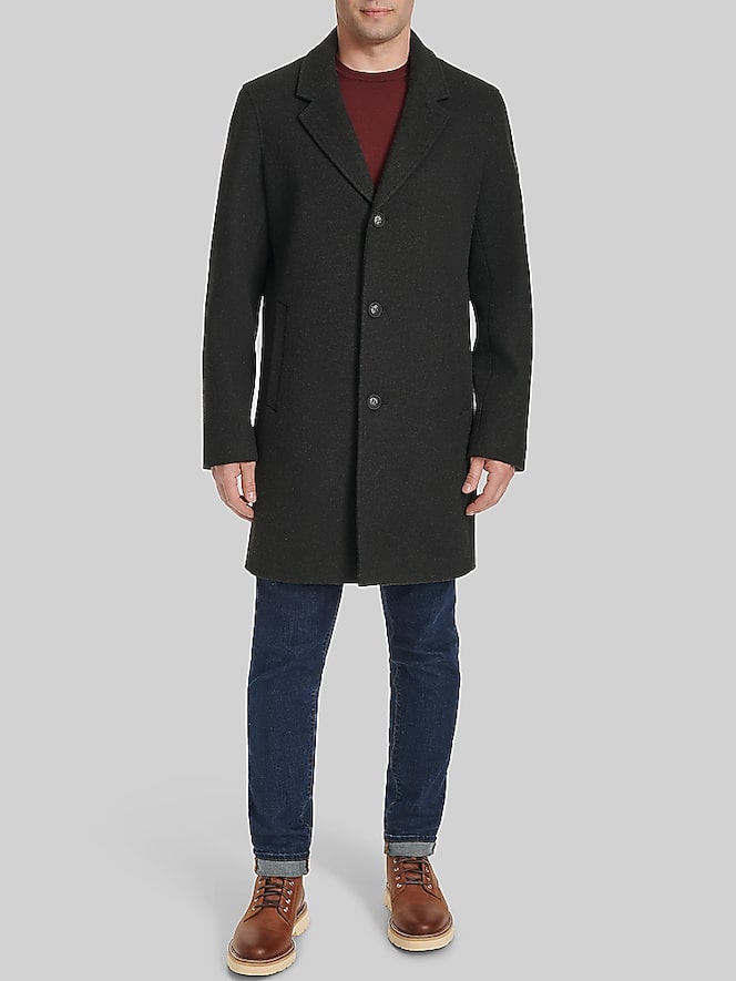 Cole Haan Stretch Wool Blend Top Coat, Black - Image 6 of 6