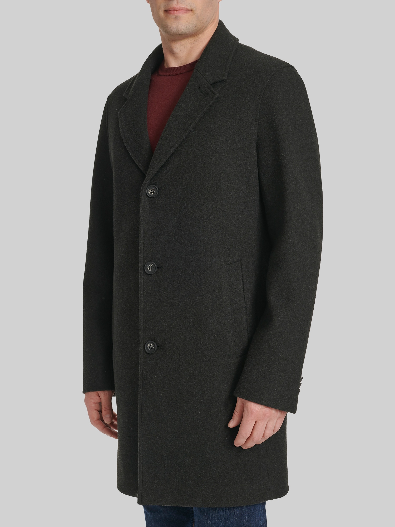 Stretch Wool Blend Top Coat